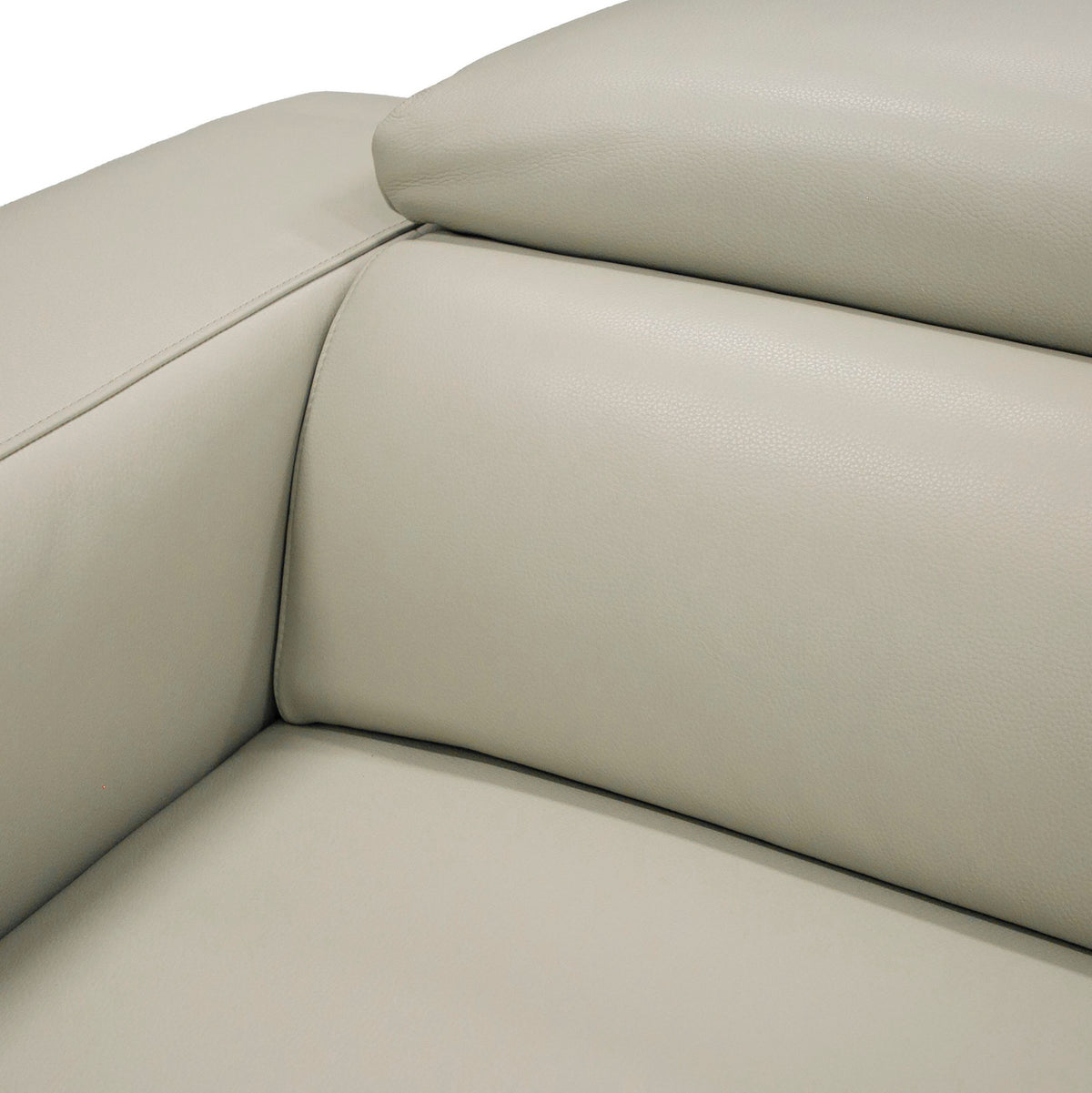 Hawkey Contemporary Light Grey Leather LAF Chaise Sectional Sofa