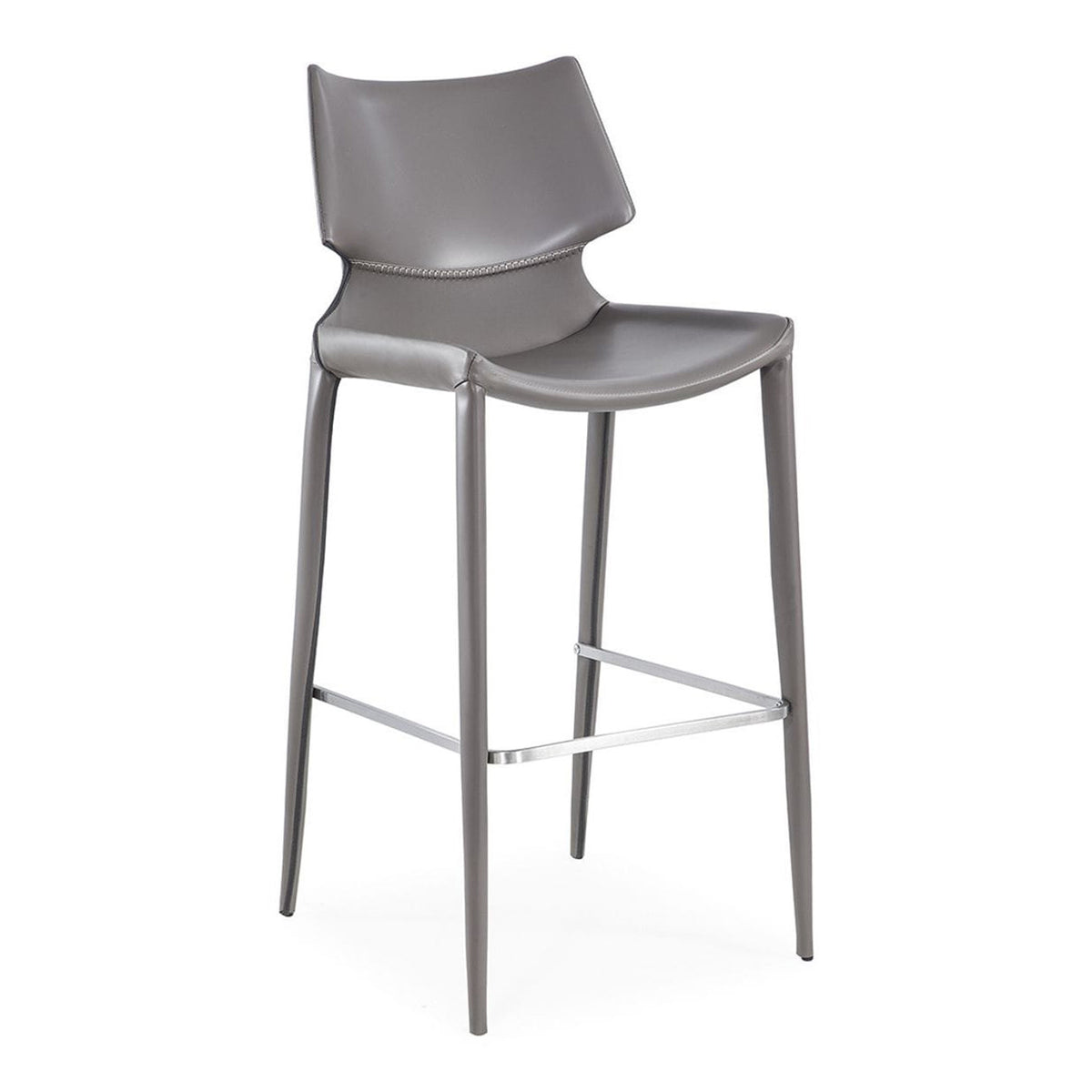 Hayes Modern Grey Eco-Leather Bar Stool (Set of 2)