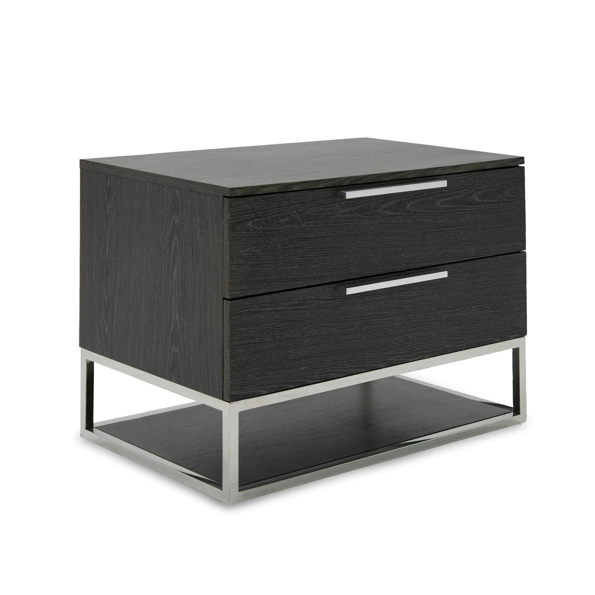 Heloise Contemporary White Leather & Grey Elm 4-Piece Bedroom Set