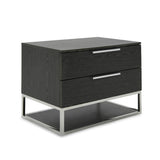 Heloise Contemporary White Leather & Grey Elm 4-Piece Bedroom Set
