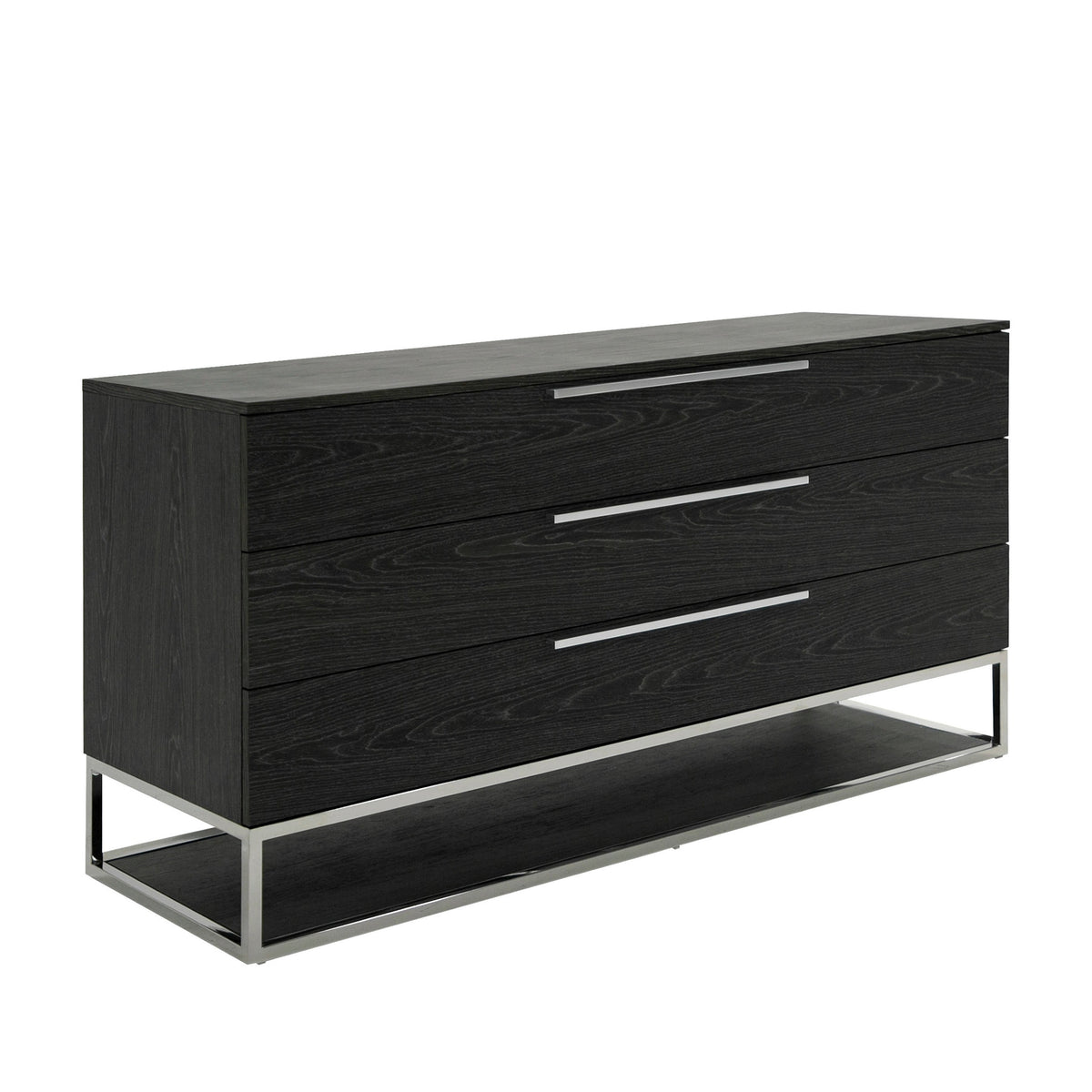 Heloise Contemporary White Leather & Grey Elm 4-Piece Bedroom Set