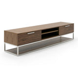 Heloise Modern Walnut and Stainless Steel TV Stand