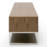 Heloise Modern Walnut and Stainless Steel TV Stand