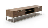 Heloise Modern Walnut and Stainless Steel TV Stand