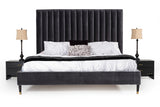 Eastern King Hemlock Modern Grey Velvet Bed