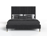 Hemlock Modern Dark Grey Velvet Bed