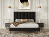 Hemlock Howard- Modern Dark Grey Velvet and Shagreen Grey EK Bedroom Set