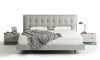 Eastern King Hera Modern Grey Leatherette Bed