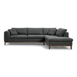 Hickman Modern Dark Grey Fabric Right Facing Sectional Sofa