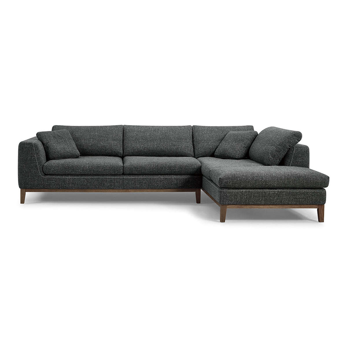 Hickman Modern Dark Grey Fabric Right Facing Sectional Sofa