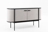 Hobart Modern Beige Fabric & Black Metal Buffet