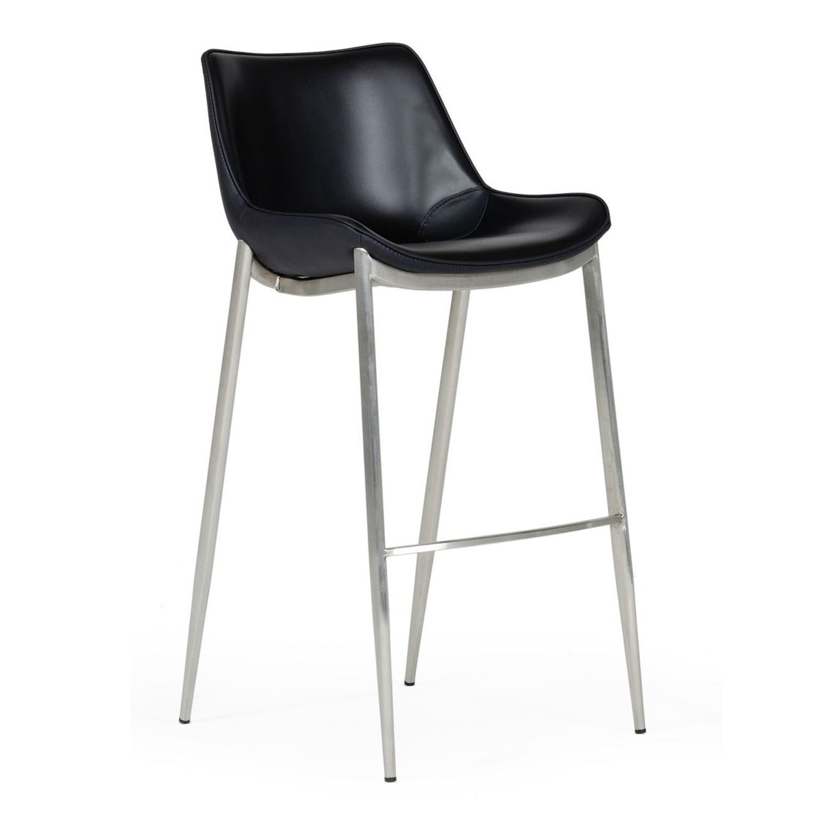 Hooper Modern Black Eco-Leather Bar Stool (Set of 2)