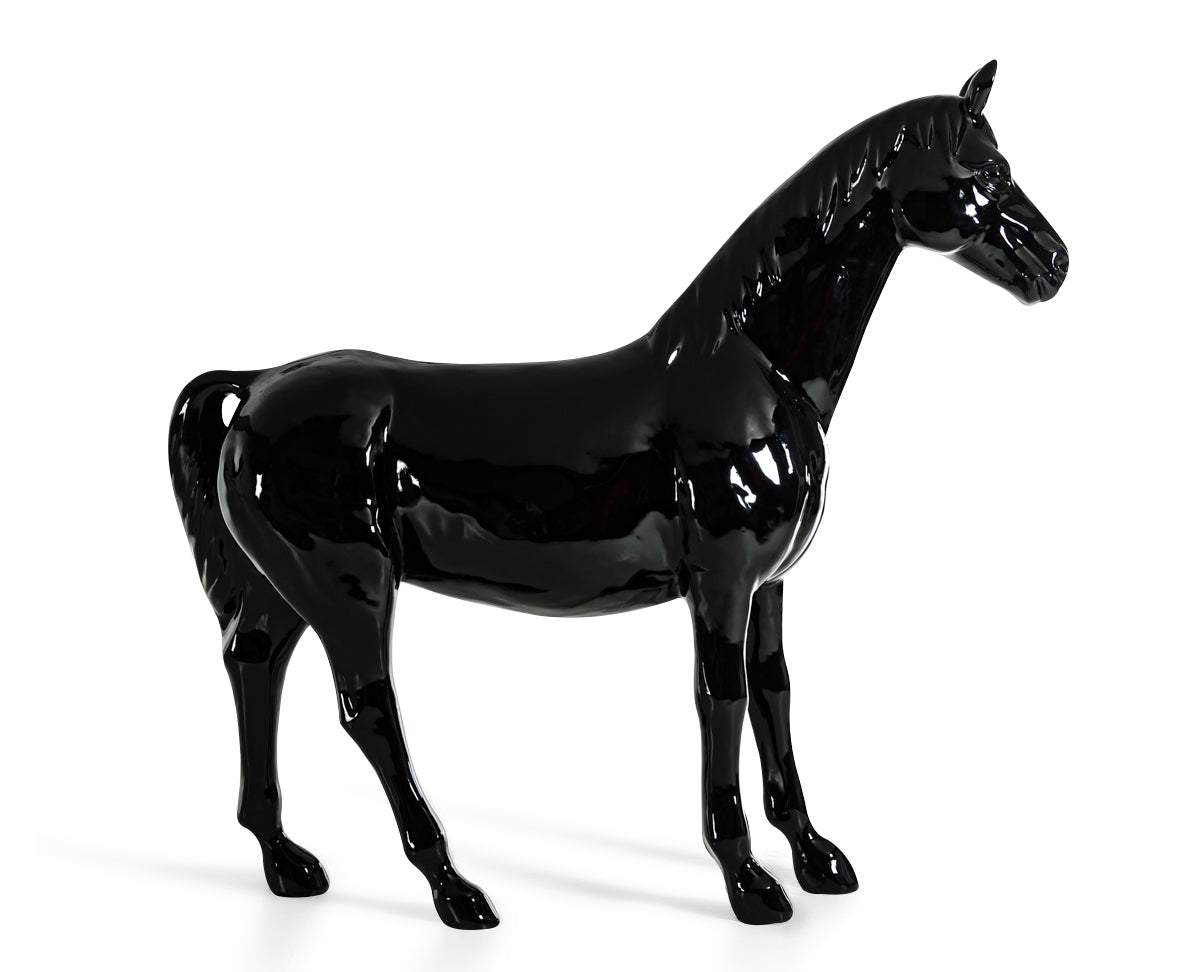 Black Full Size Horse Sculpture