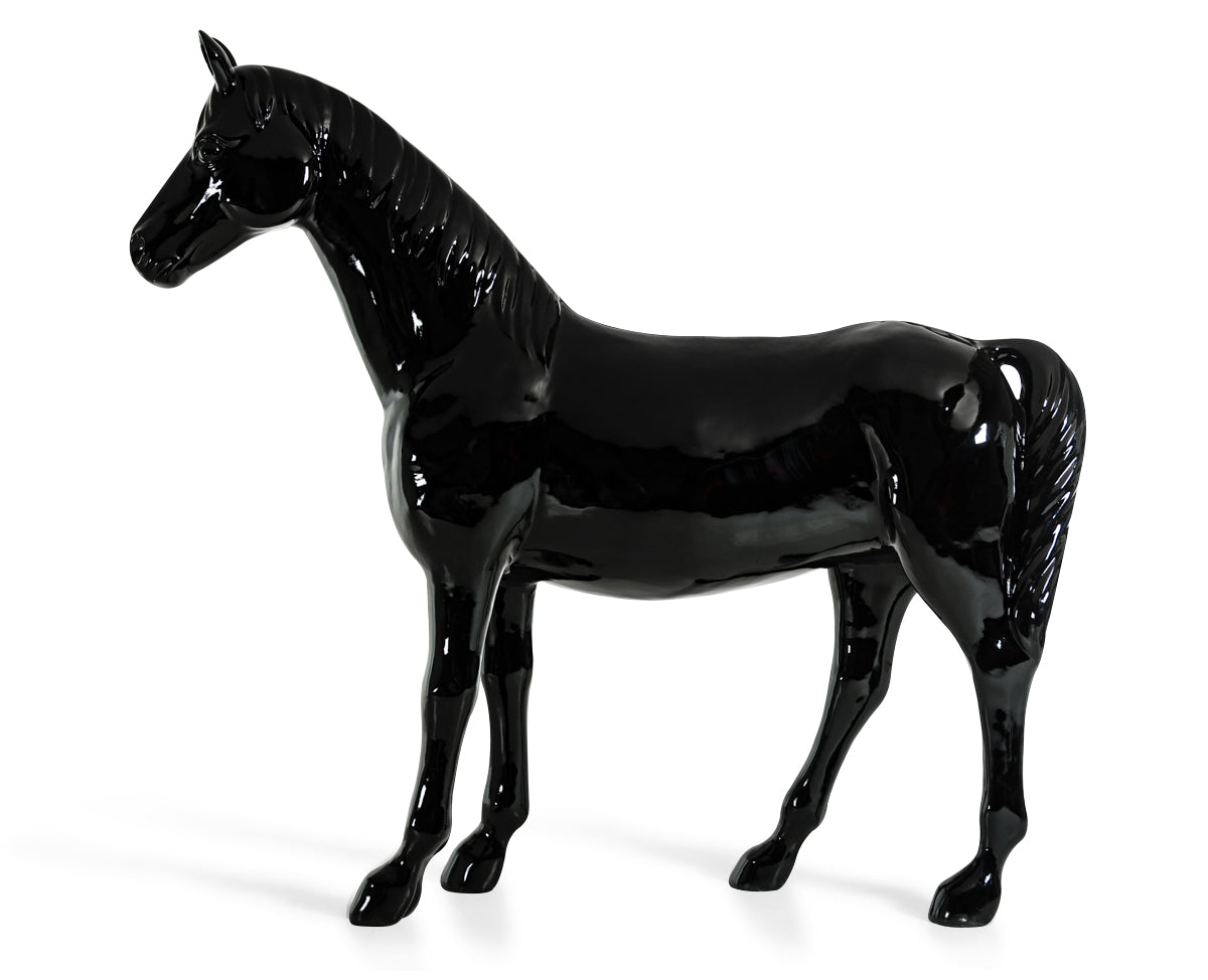 Black Full Size Horse Sculpture