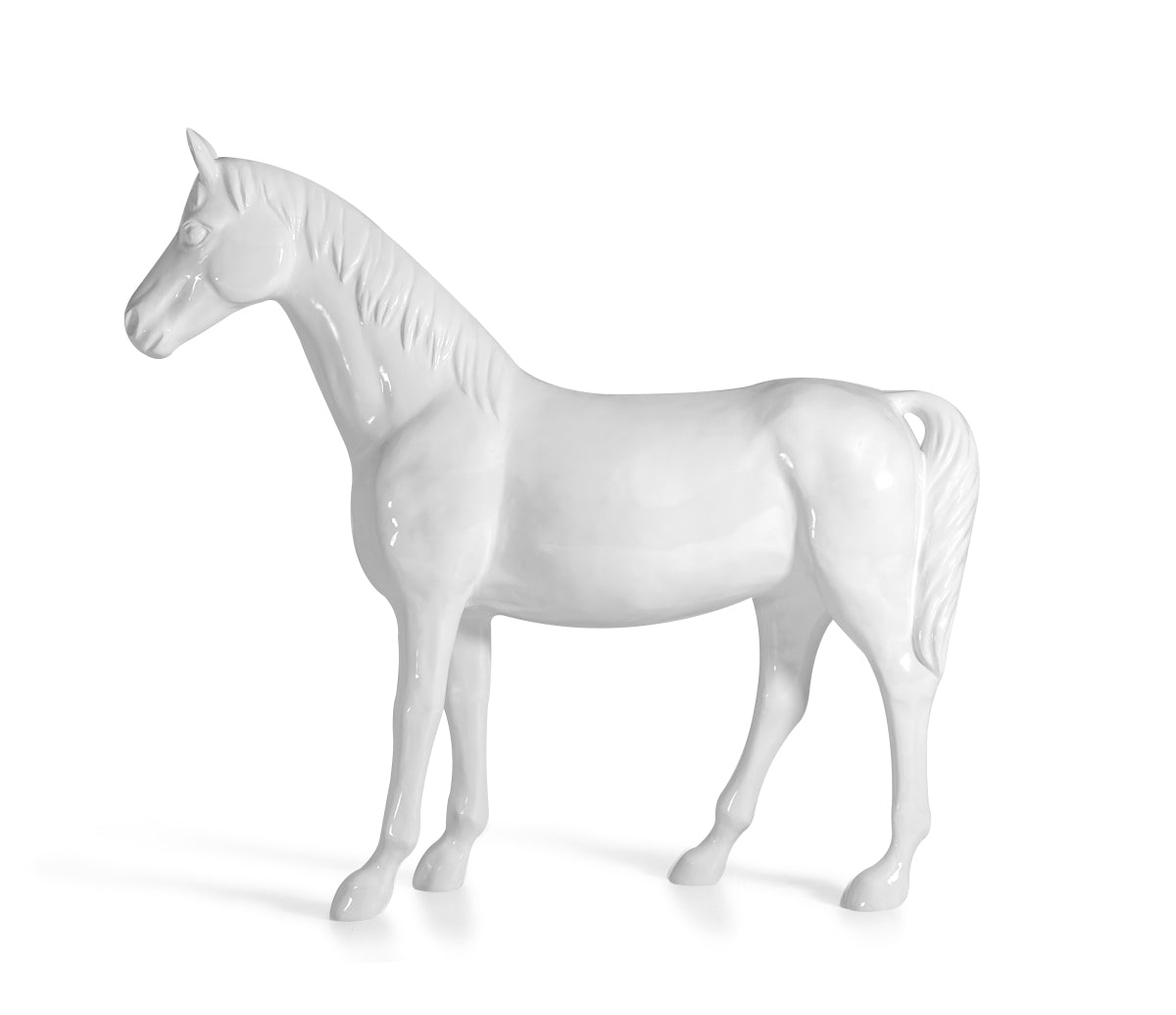 White Full Size Horse Sculpture