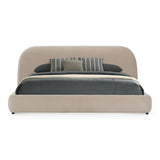 Hortman Modern Beige Velvet Bed