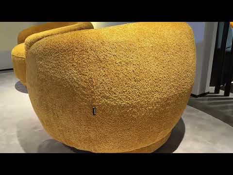 Andrew Modern Orange Fabric Swivel Accent Chair