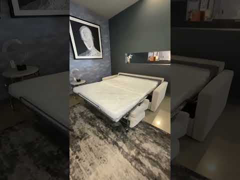 Revers Italian Modern Grey Fabric 63" Sofa Bed