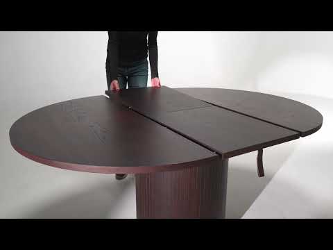 Miami Modern Brown Round Dining Table with Extension