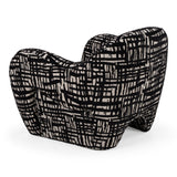 Hurd Modern Black + Beige Pattern Fabric Accent Chair