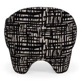 Hurd Modern Black + Beige Pattern Fabric Accent Chair