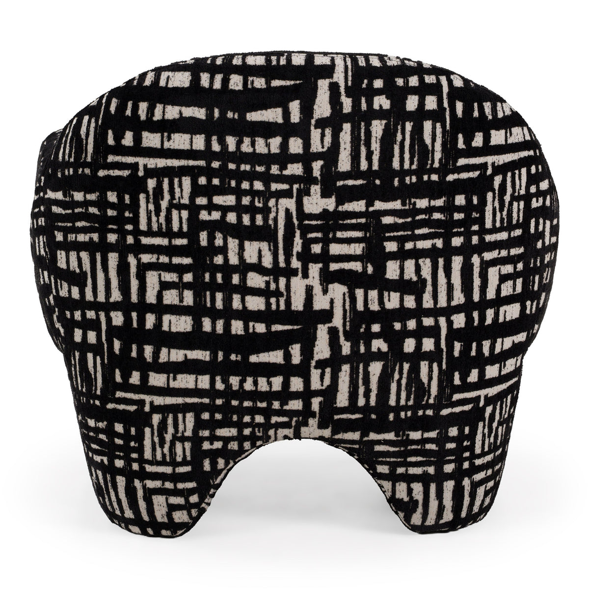Hurd Modern Black + Beige Pattern Fabric Accent Chair