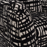Hurd Modern Black + Beige Pattern Fabric Accent Chair