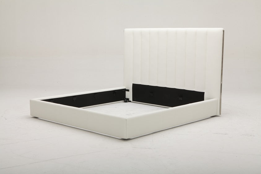 Valhalla Contemporary White Fabric Q Bed