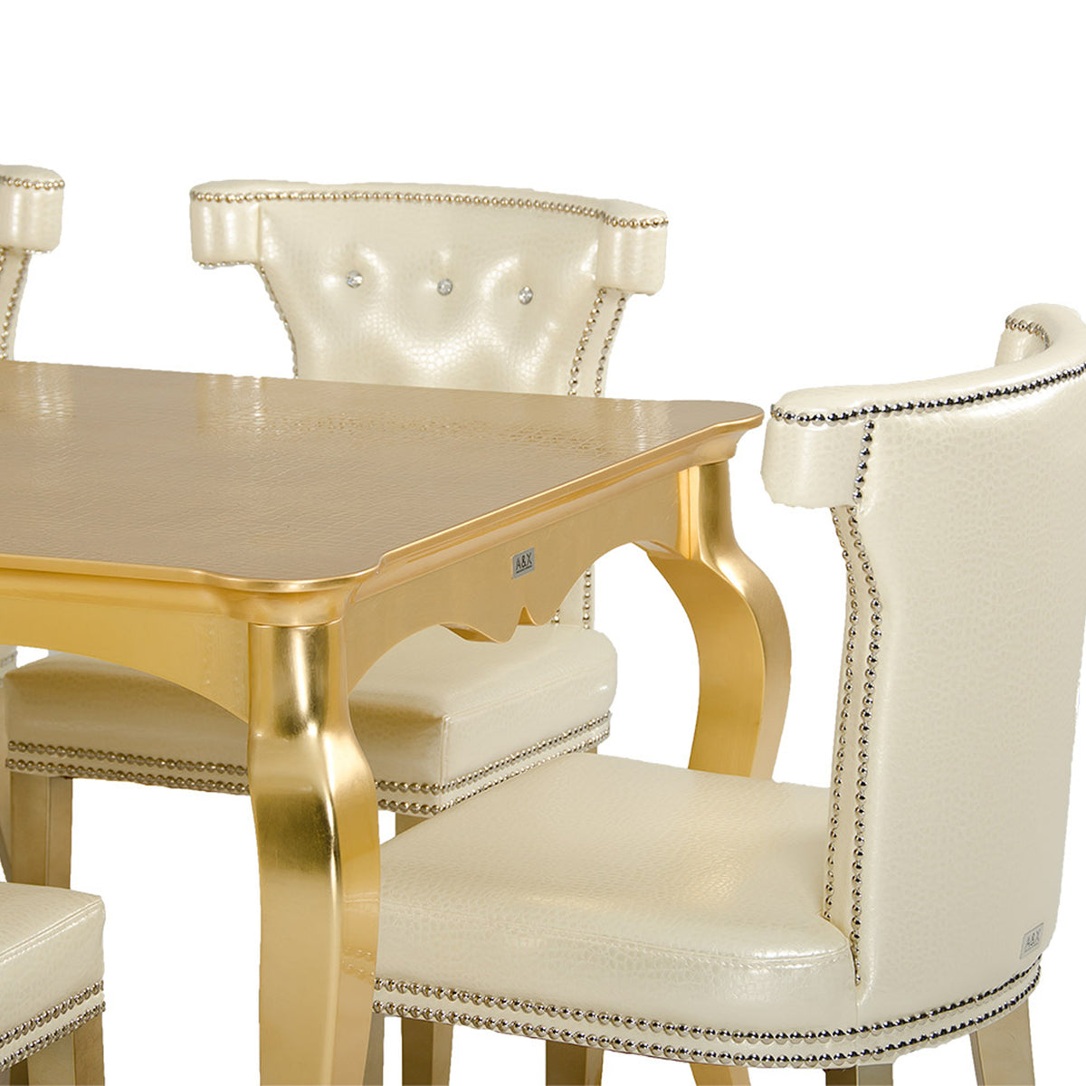 Imperial Transitional Gold Crocodile Dining Table