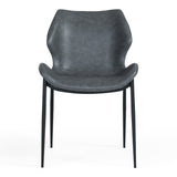 Instone Industrial Dark Grey Eco-Leather Dining Chair (Set of 2)
