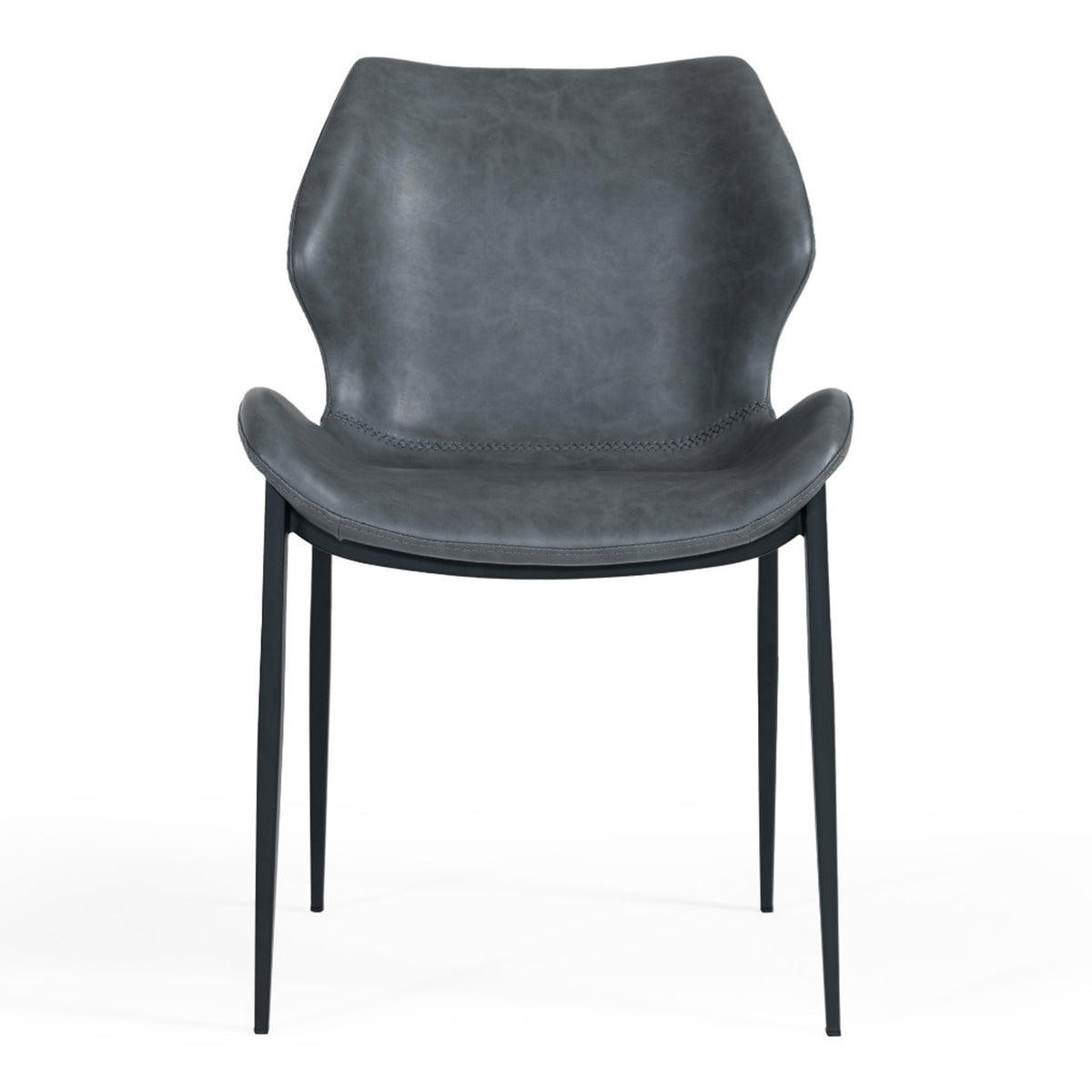 Instone Industrial Dark Grey Eco-Leather Dining Chair (Set of 2)