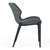 Instone Industrial Dark Grey Eco-Leather Dining Chair (Set of 2)