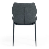 Instone Industrial Dark Grey Eco-Leather Dining Chair (Set of 2)