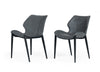 Instone Industrial Dark Grey Eco-Leather Dining Chair (Set of 2)