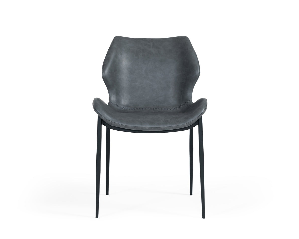 Instone Industrial Dark Grey Eco-Leather Dining Chair (Set of 2)