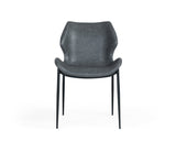 Instone Industrial Dark Grey Eco-Leather Dining Chair (Set of 2)