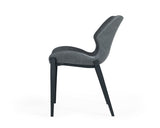 Instone Industrial Dark Grey Eco-Leather Dining Chair (Set of 2)
