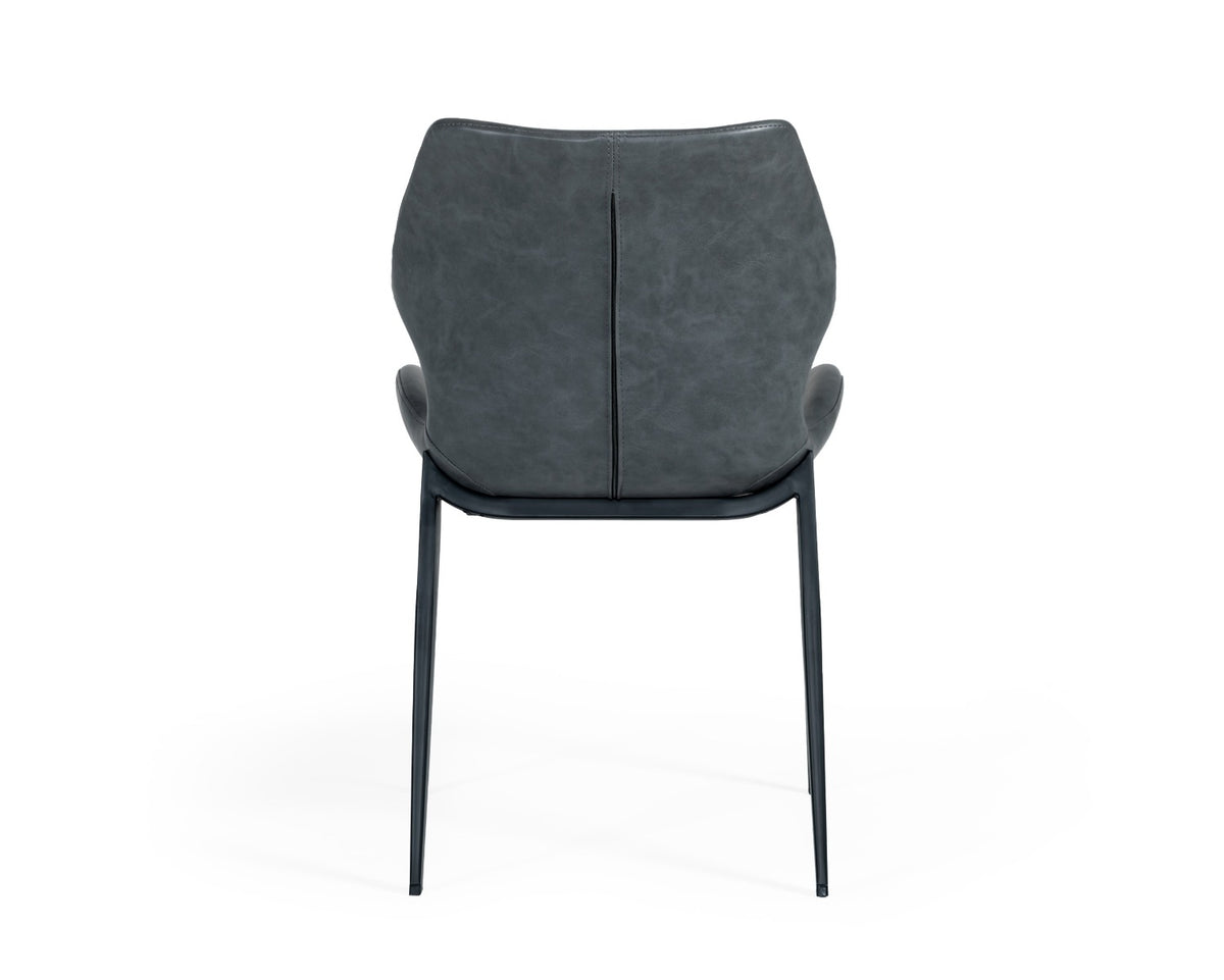 Instone Industrial Dark Grey Eco-Leather Dining Chair (Set of 2)