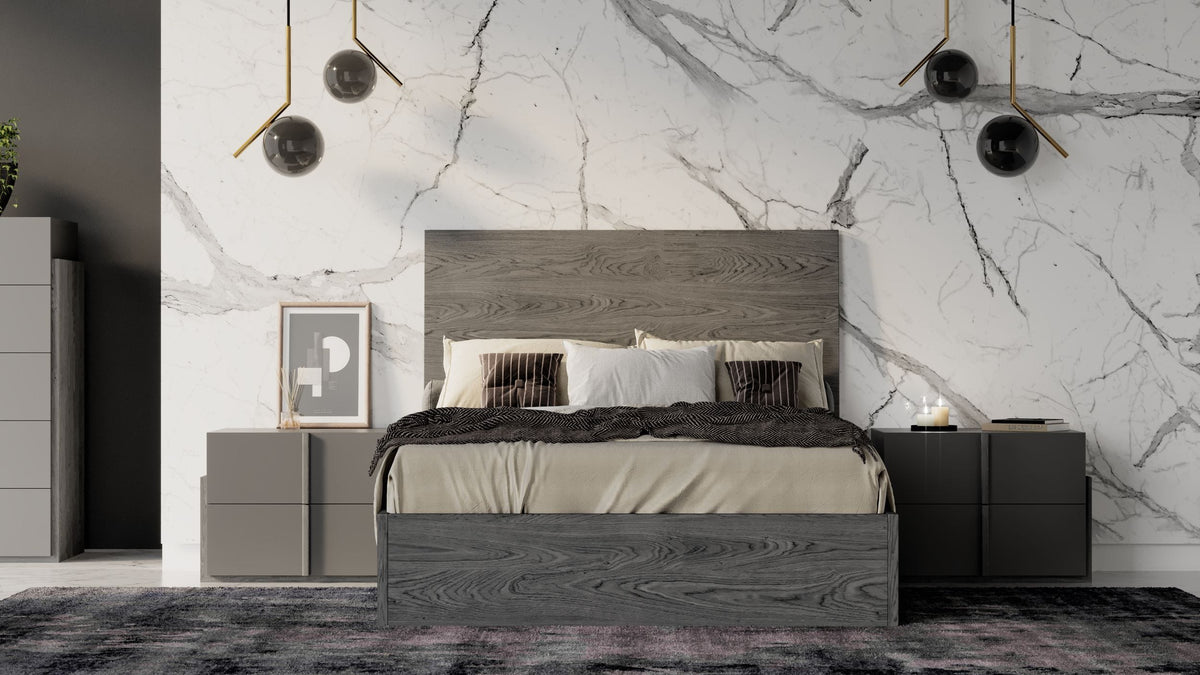 Mielcasa | Grey Nova Domus Lucia Full Size Italian Modern Matte Grey | Elm Grey Bed | SKU VGACLUCIA-GRY-BED-FULL | MPN: 77678 | Free Delivery & Free Return