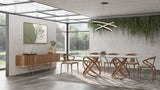 Mason Modern Glass and Walnut Dining Table