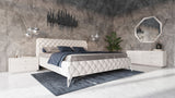 Legend Modern White Bonded Leather Bed