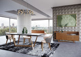 James Contemporary Walnut & White Dining Table