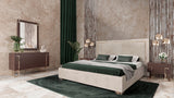 Corrico Modern Off White and Champagne Gold Bedroom Set