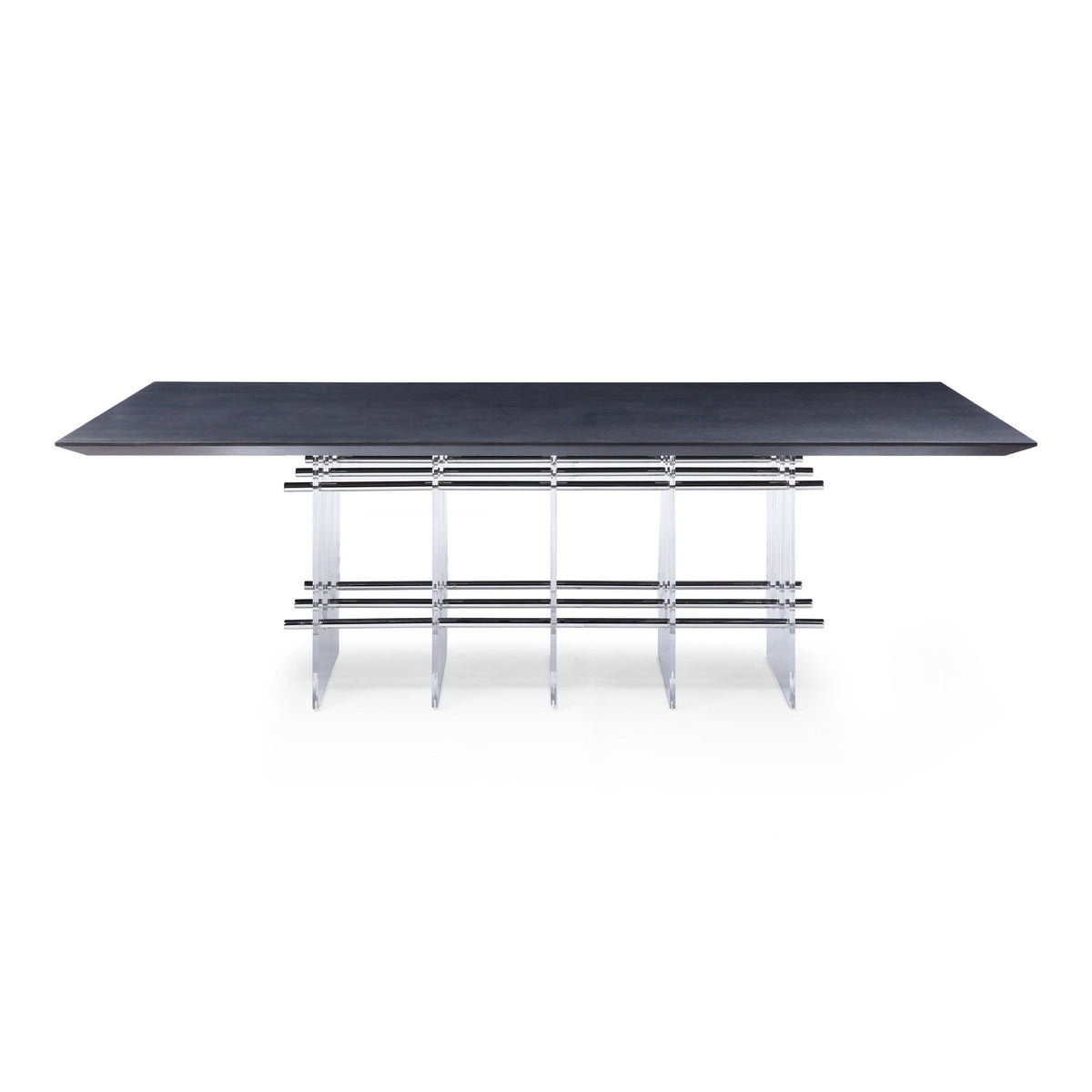 Inverness Contemporary Black Oak + Acrylic Dining Table