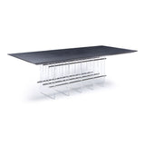 Inverness Contemporary Black Oak + Acrylic Dining Table