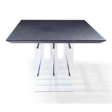 Inverness Contemporary Black Oak + Acrylic Dining Table