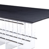 Inverness Contemporary Black Oak + Acrylic Dining Table