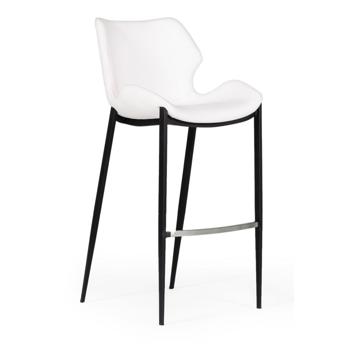 Ithaca Modern White Leatherette Bar Stool (Set of 2)