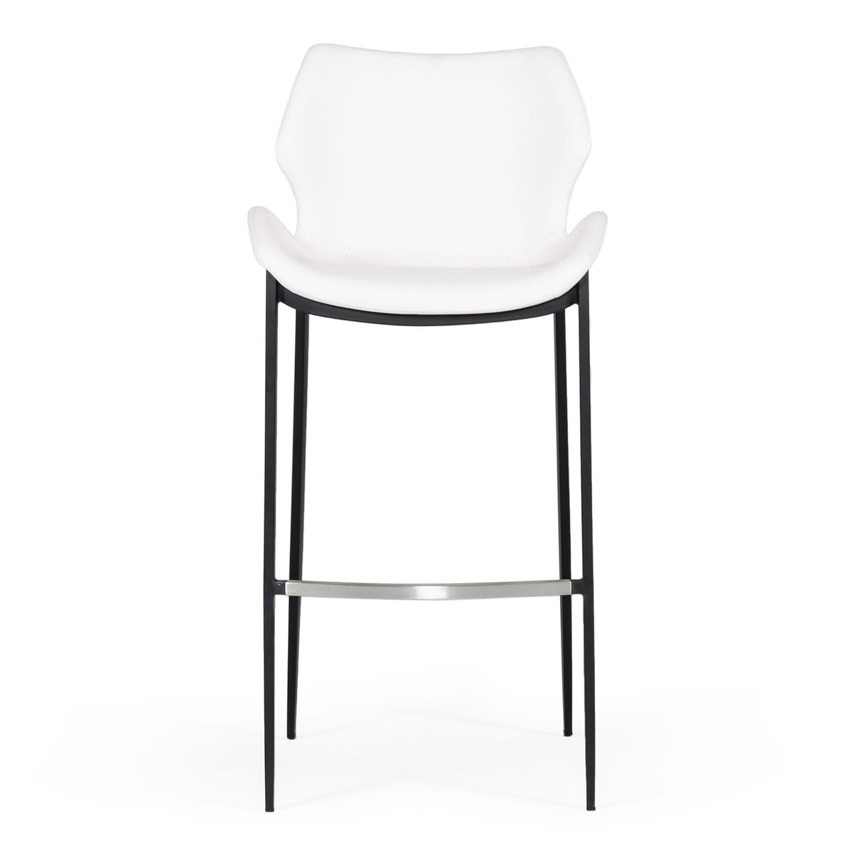 Ithaca Modern White Leatherette Bar Stool (Set of 2)