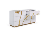 Aspen Modern White & Gold Dresser